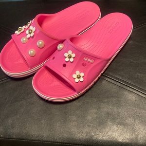 Crocs hot pink sandals